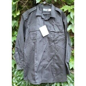 New Blauer Street Gear Men's Long Sleeve Uniform Shirt 8703X Black XL